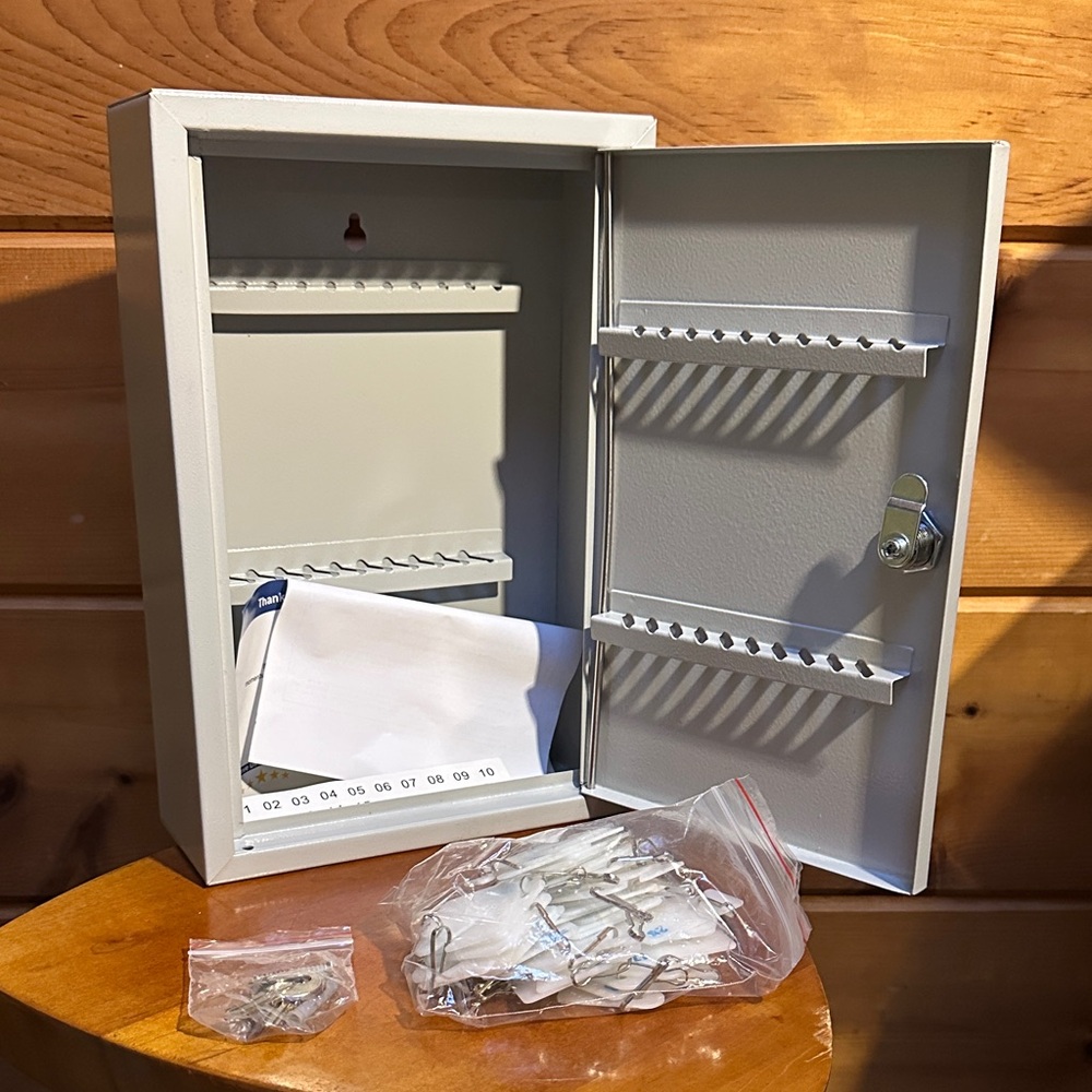 Barska Gray Steel Metal Lockable 40 capacity Key Cabinet Organizer 12” X 8” X 3”